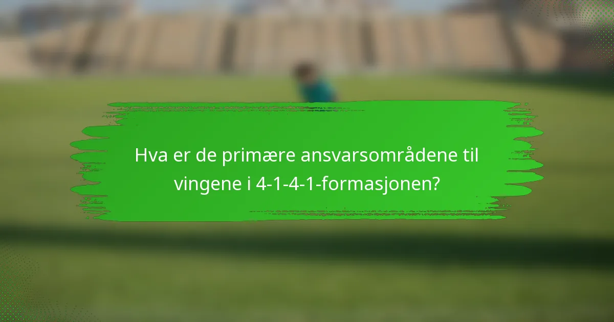 Hva er de primære ansvarsområdene til vingene i 4-1-4-1-formasjonen?