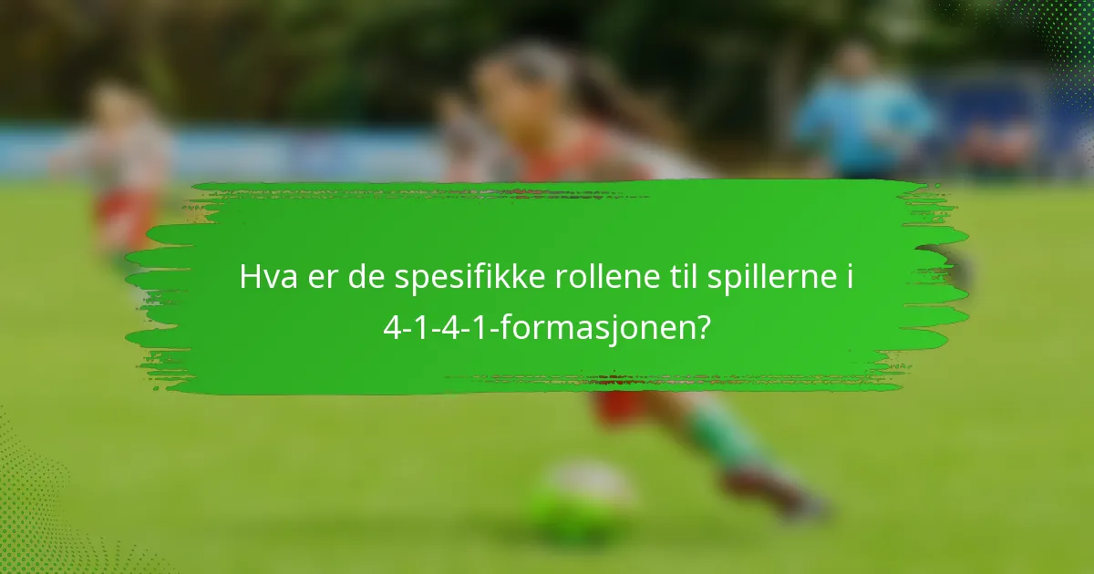 Hva er de spesifikke rollene til spillerne i 4-1-4-1-formasjonen?