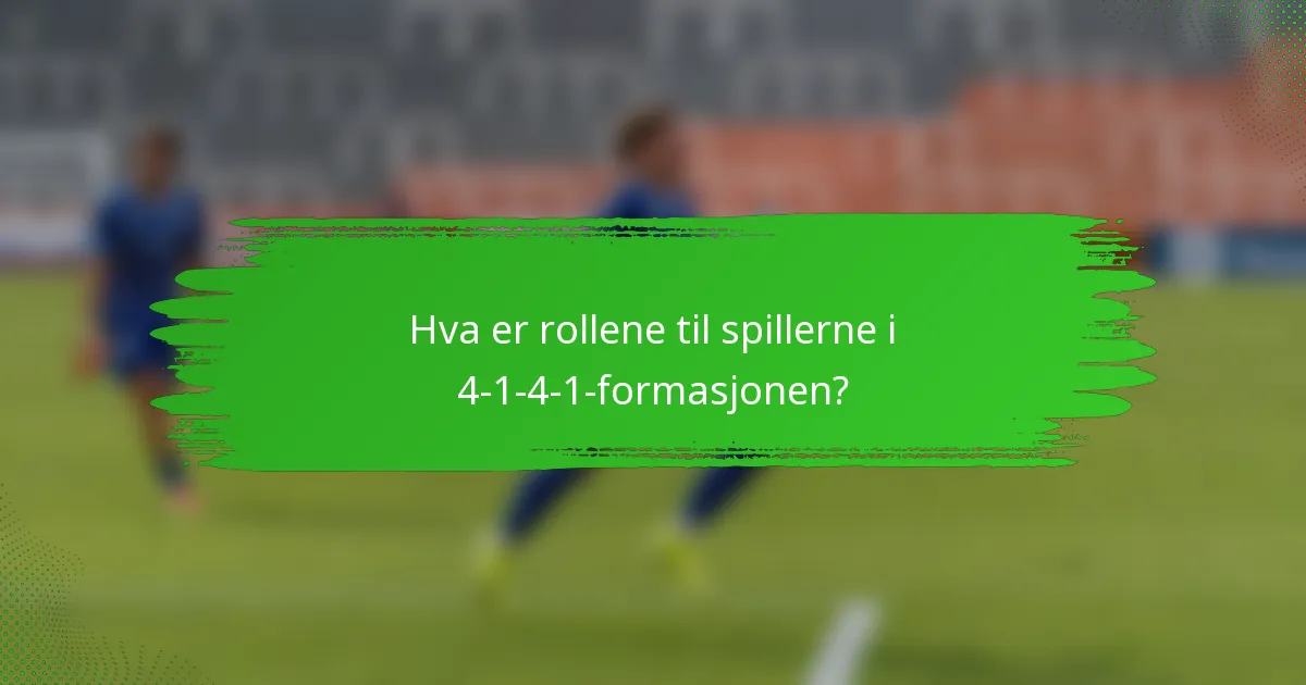 Hva er rollene til spillerne i 4-1-4-1-formasjonen?